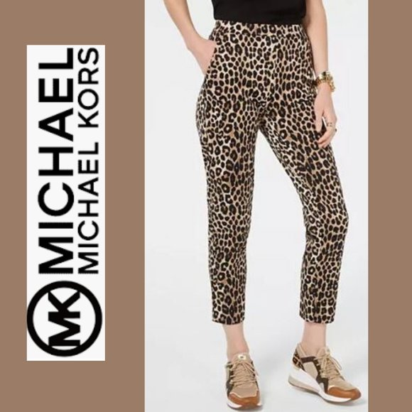 MICHAEL Michael Kors Leopard Print Pull On Pants - Picture 6 of 8